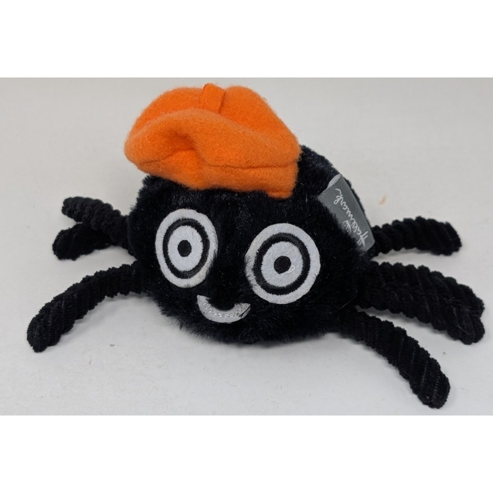 Hallmark Halloween Zip-a-Long Spider Plush Toy Orange French Beret ‎ Cute VTG